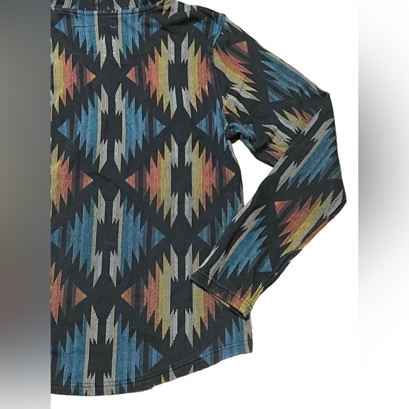 Brooklyn Cloth multicolor Aztec print hoodie sweatshirt - Picture 3 of 7